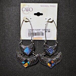 Silver-Tone Bohemian Style Dangle Earrings